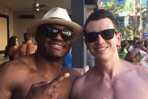 Stuart with former UFC Welterweight Champion, Kamaru Usman